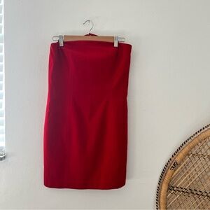 Vintage 90s visage royal red strapless bodycon mini dress size 10